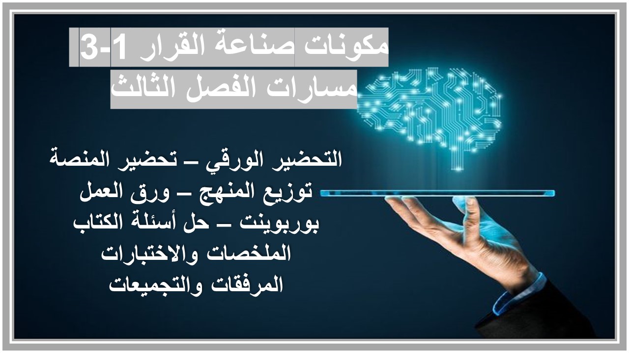 تحضير صناعة القرار 1-3 مسارات الفصل الثالث 