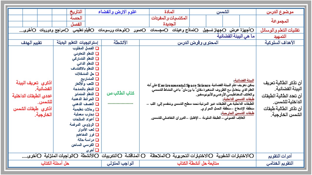 تحضير علم الأرض والفضاء 1-2 مسارات الترم الثالث  