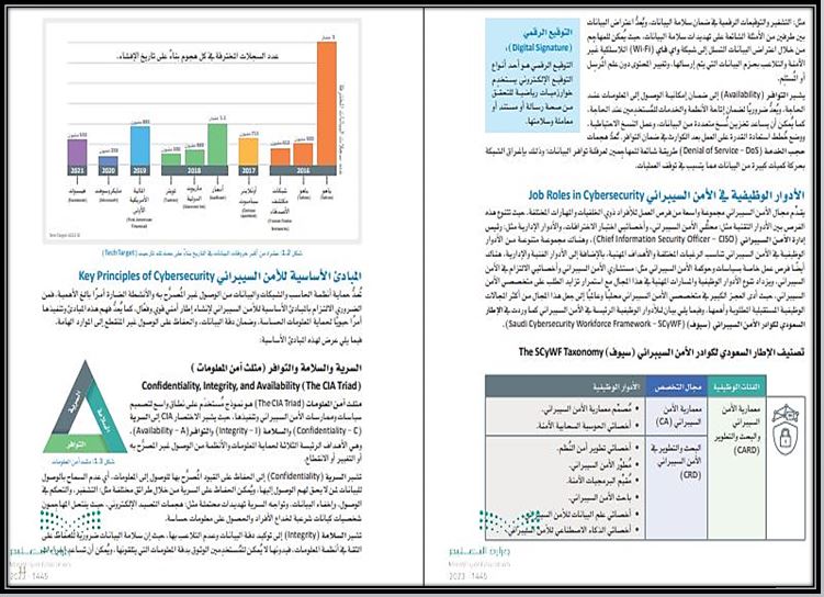 تحضير منصة مدرستي الأمن السيبراني مسارات الترم الثالث