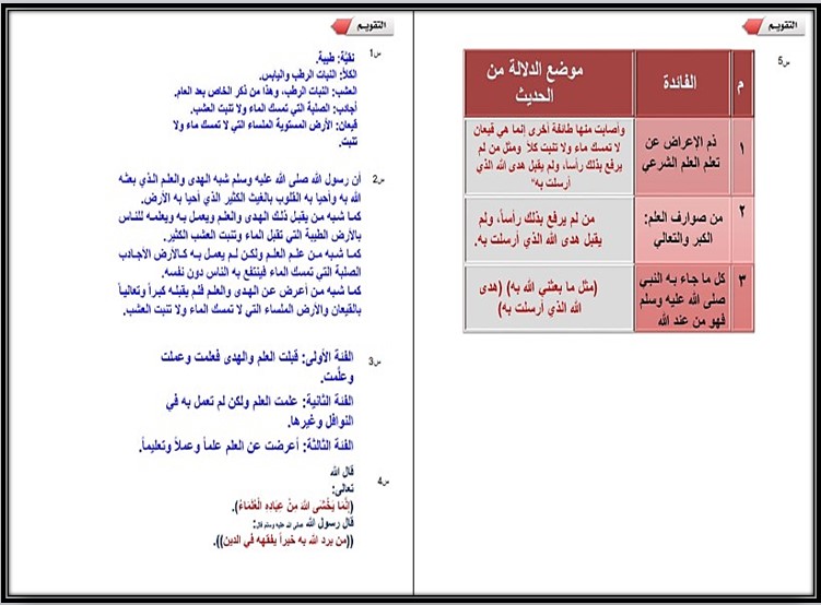 توزيع المنهج مادة حديث 1 مسارات الفصل الثالث توزيع المنهج مادة حديث 1 مسارات الفصل الثالث