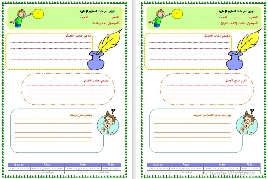 توزيع منهج مادة المهارات الإدارية مسارات الترم الثالث