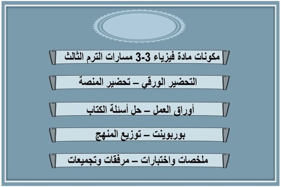 توزيع منهج مادة فيزياء 3-3 مسارات الترم الثالث 