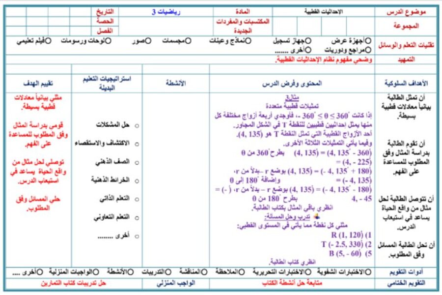 ملخص مادة رياضيات 3-3 مسارات الفصل الثالث  