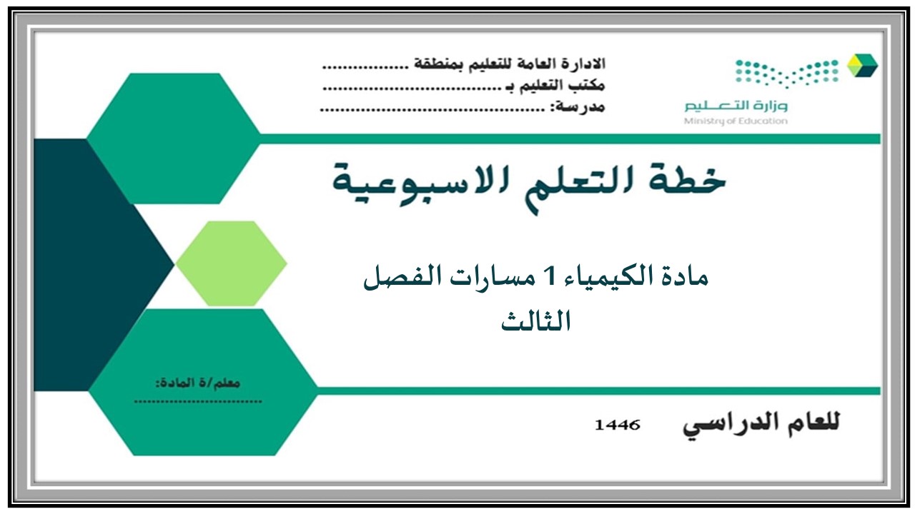 ورق عمل مادة الكيمياء 1 مسارات الفصل الثالث ورق عمل مادة الكيمياء 1 مسارات الفصل الثالث