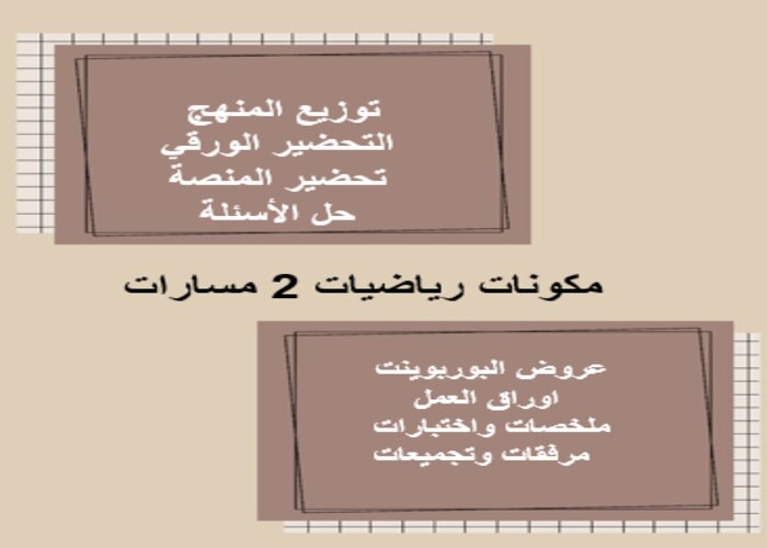 إثراءات مادة رياضيات 2 مسارات الفصل الثالث إثراءات مادة رياضيات 2 مسارات الفصل الثالث