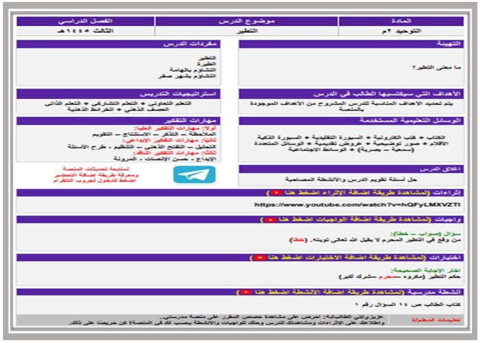 إغلاق الدرس مادة دراسات اسلامية الفصل الثالث