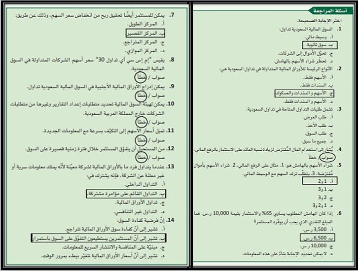 حل كتاب الإدارة المالية مسارات الفصل الثالث حل كتاب الإدارة المالية مسارات الفصل الثالث