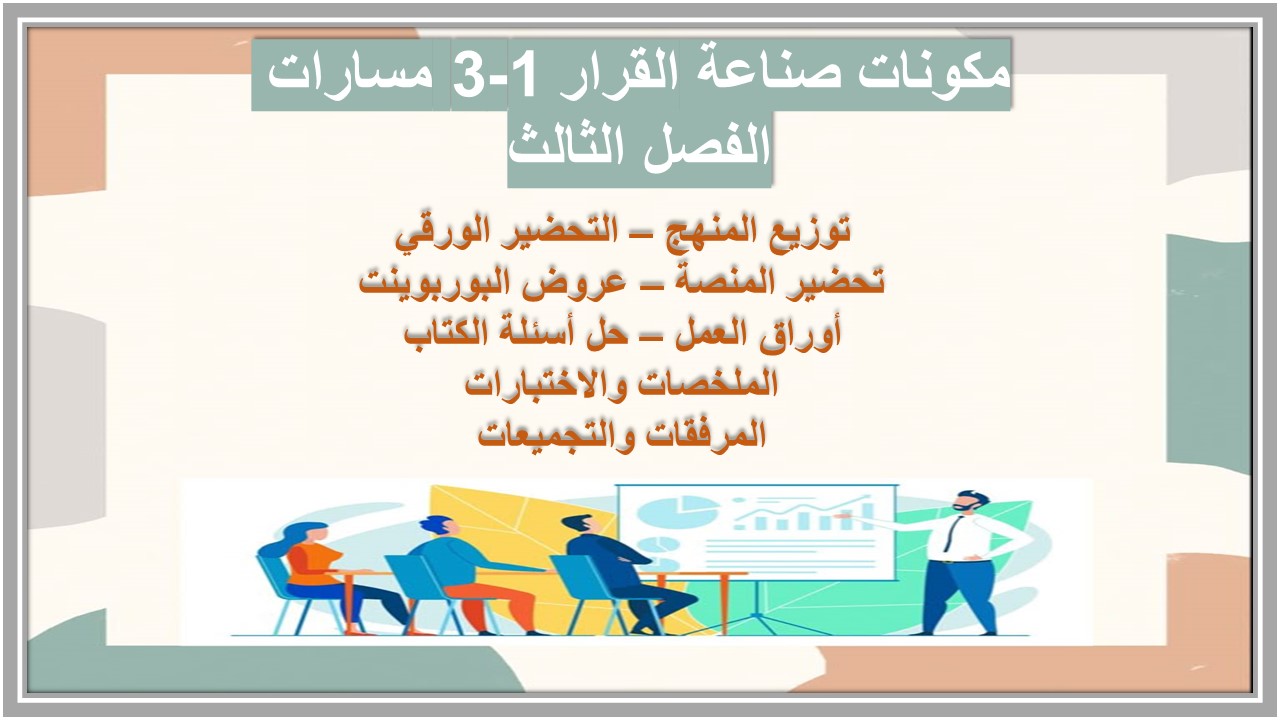 حل كتاب صناعة القرار 1-3 مسارات الفصل الثالث حل كتاب صناعة القرار 1-3 مسارات الفصل الثالث