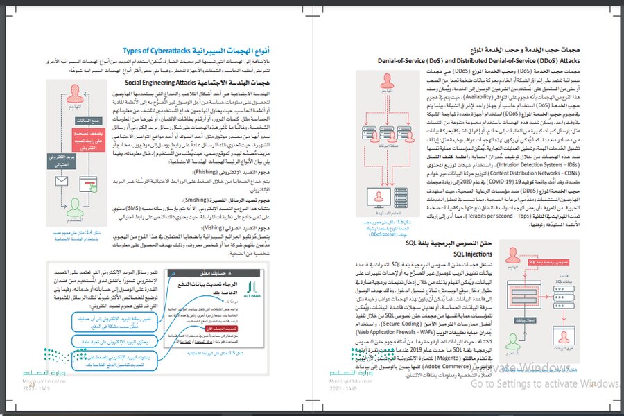 كتاب الأمن السيبراني الفصل الدراسي الثالث