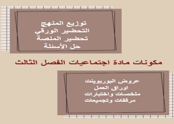 مفردات الدرس مادة اجتماعيات الفصل الثالث