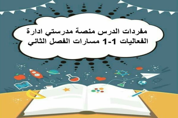 مفردات الدرس منصة مدرستي ادارة الفعاليات 1-1 مسارات الفصل الثاني
