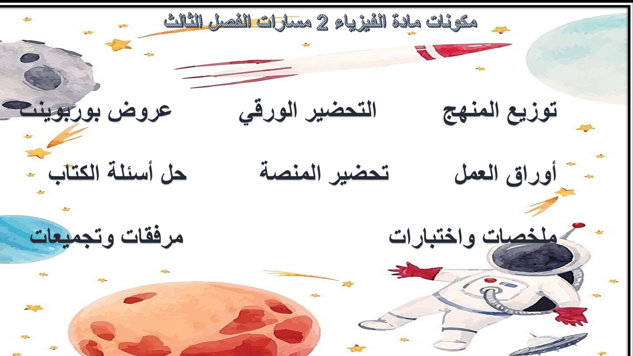 بوربوينت الفيزياء 2 مسارات الفصل الثالث بوربوينت الفيزياء 2 مسارات الفصل الثالث