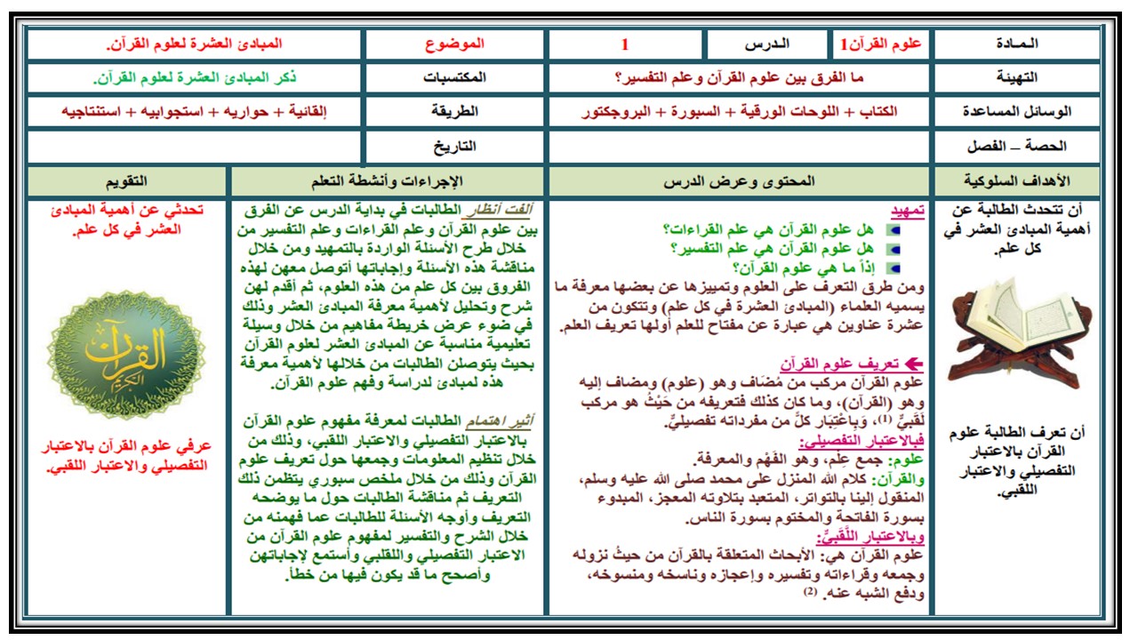 ملخص علوم القرآن مسارات الفصل الثالث ملخص علوم القرآن مسارات الفصل الثالث