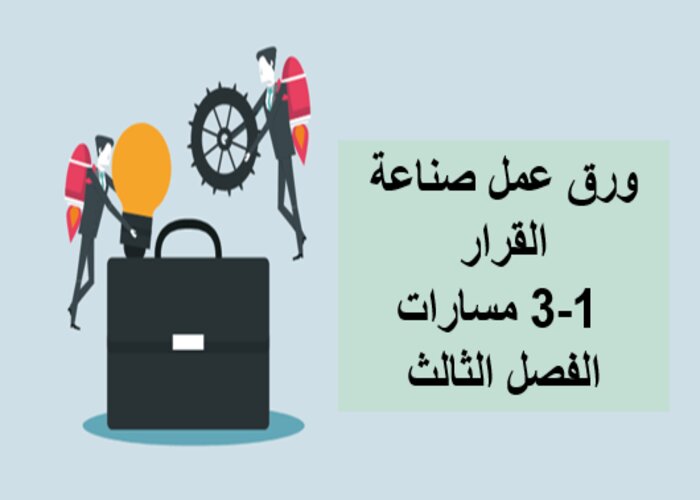 مهارات التفكير مادة صناعة القرار 1-3 مسارات الفصل الثالث مهارات التفكير مادة صناعة القرار 1-3 مسارات الفصل الثالث