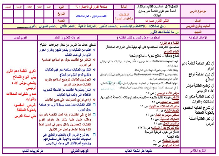 مهارات التفكير مادة صناعة القرار 1-3 مسارات الفصل الثالث مهارات التفكير مادة صناعة القرار 1-3 مسارات الفصل الثالث