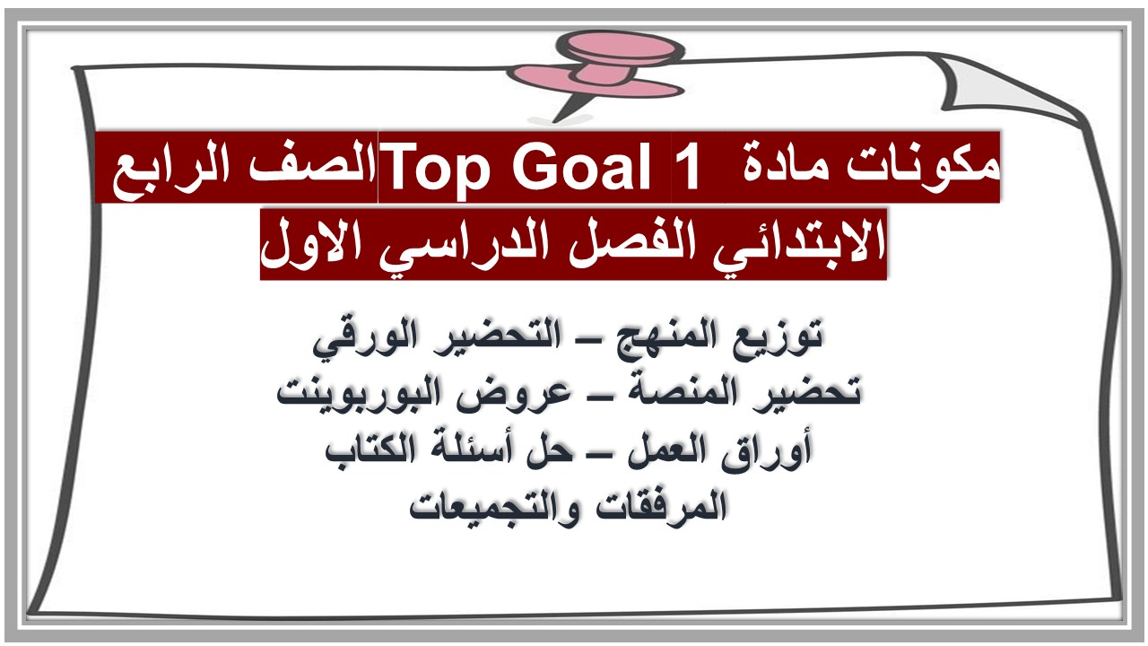 إغلاق الدرس مادة Top Goal 1 الصف الرابع الابتدائي الفصل الدراسي الاول إغلاق الدرس مادة Top Goal 1 الصف الرابع الابتدائي الفصل الدراسي الاول