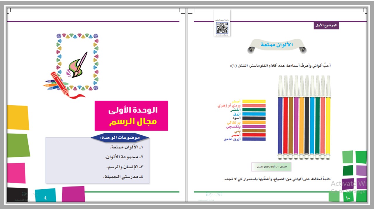 خطة التعليم الأسبوعية تربية فنية