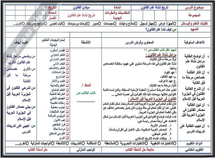 خطة التعلم الأسبوعية مبادئ القانون ثالث ثانوي مسارات الترم الثاني تحضير مبادئ القانون ثالث ثانوي مسارات