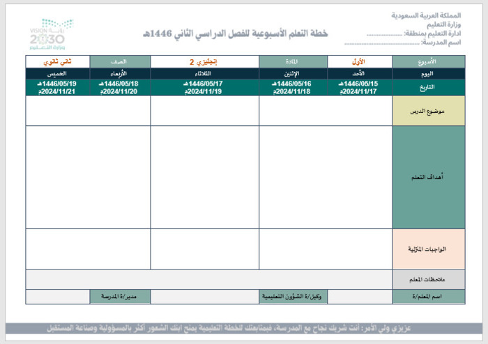 خطة التعلم الأسبوعية إنجليزي 2 ثاني ثانوي مسارات الترم الثاني خطة التعلم الأسبوعية إنجليزي 2 ثاني ثانوي مسارات الترم الثاني