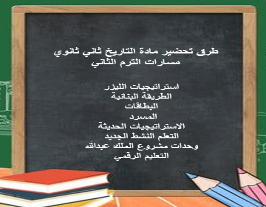 خطة التعلم الأسبوعية التاريخ ثاني ثانوي مسارات الترم الثاني 