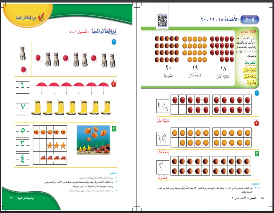 خطة التعلم الأسبوعية رياضيات أول ابتدائي الترم الثاني