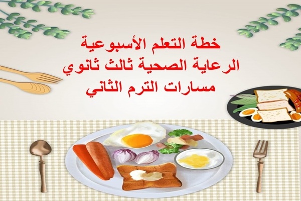 خطة التعلم الأسبوعية الرعاية الصحية ثالث ثانوي مسارات الترم الثاني