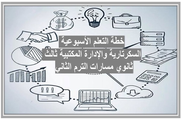 خطة التعلم الأسبوعية السكرتارية والإدارة المكتبية ثالث ثانوي مسارات الترم الثاني 