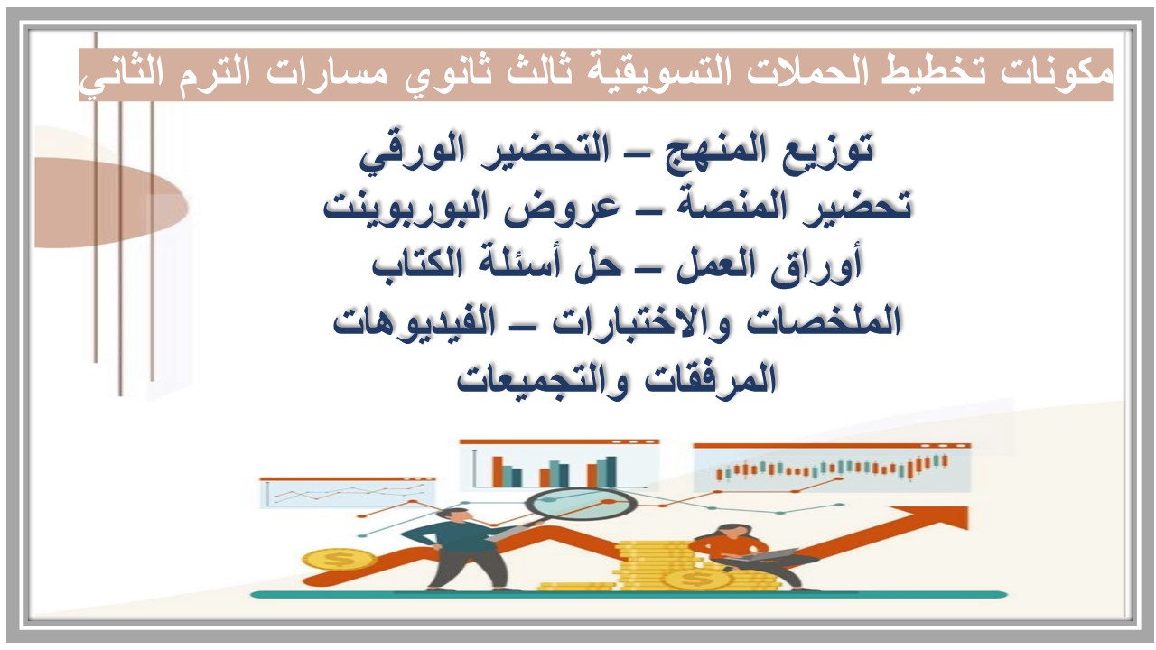خطة التعلم الأسبوعية تخطيط الحملات التسويقية ثالث ثانوي مسارات الترم الثاني 