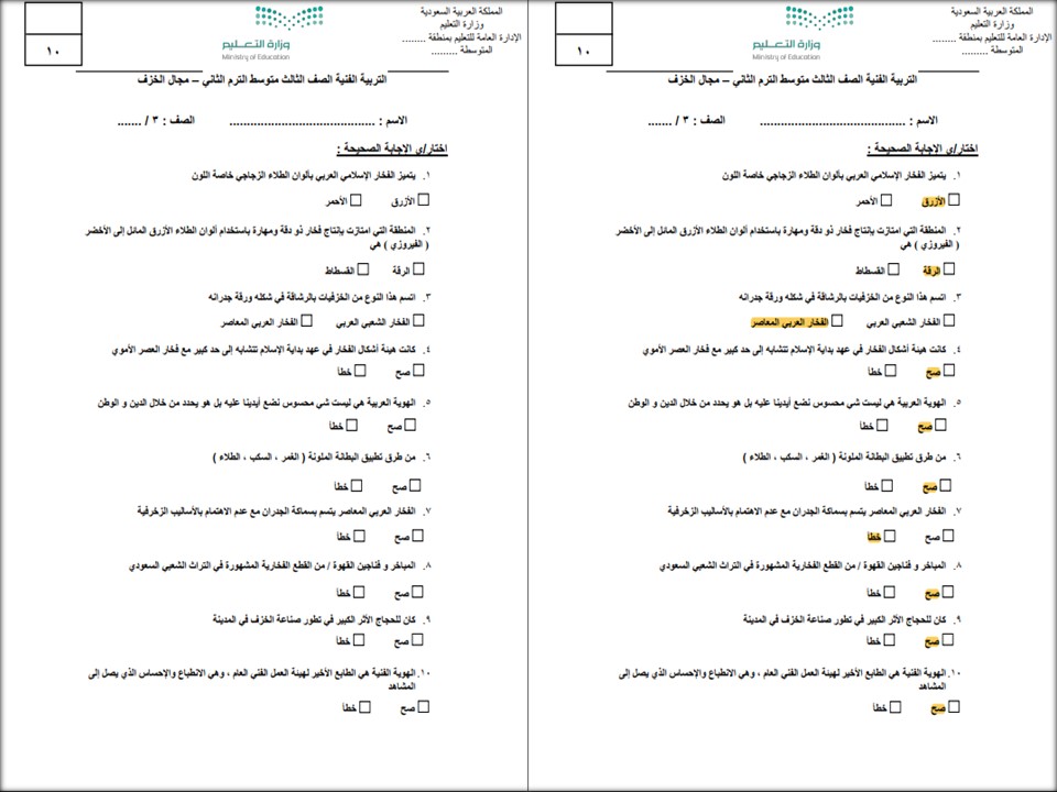 خطة التعلم الأسبوعية تربية فنية ثالث متوسط الترم الثاني