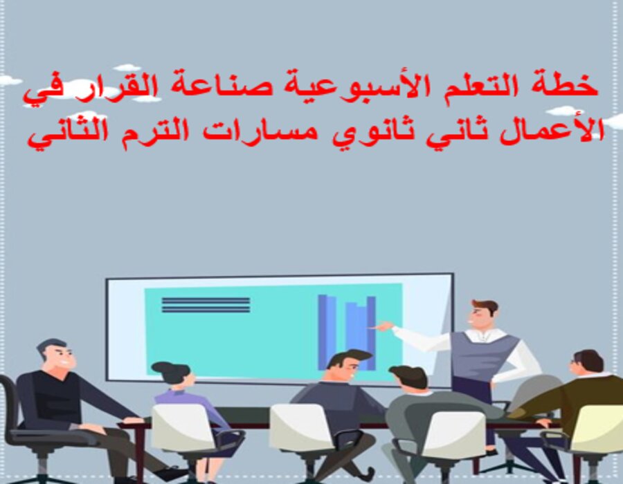 خطة التعلم الأسبوعية صناعة القرار في الأعمال ثاني ثانوي مسارات الترم الثاني 