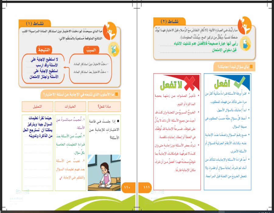 خطة التعلم الأسبوعية لمهارات حياتية وأسرية خامس ابتدائي الترم الثاني