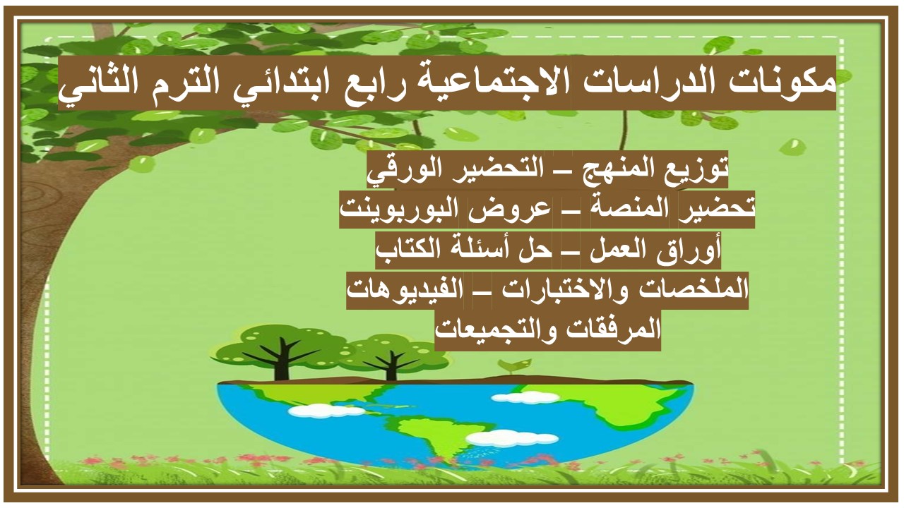 خطة التعلم الاسبوعية وورد الدراسات الاجتماعية رابع ابتدائي الترم الثاني 