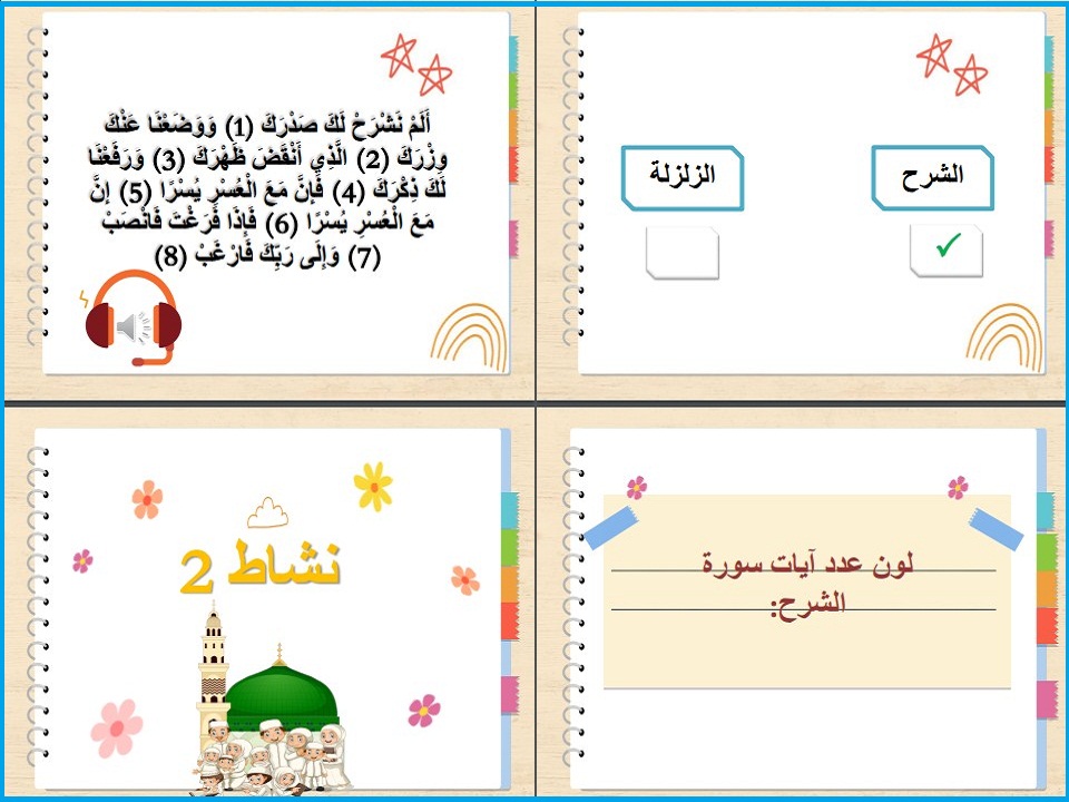 خطة التعليم الأسبوعية دراسات اسلامية ثاني ابتدائي التربية الفكرية