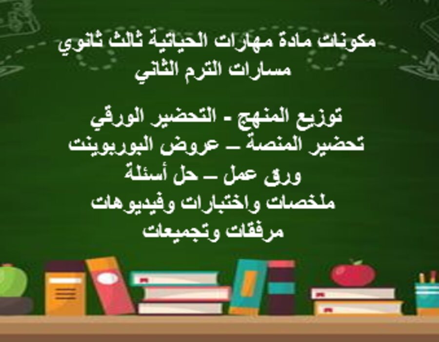 خطة التعليم الأسبوعية مهارات الحياتية ثالث ثانوي مسارات الترم الثاني