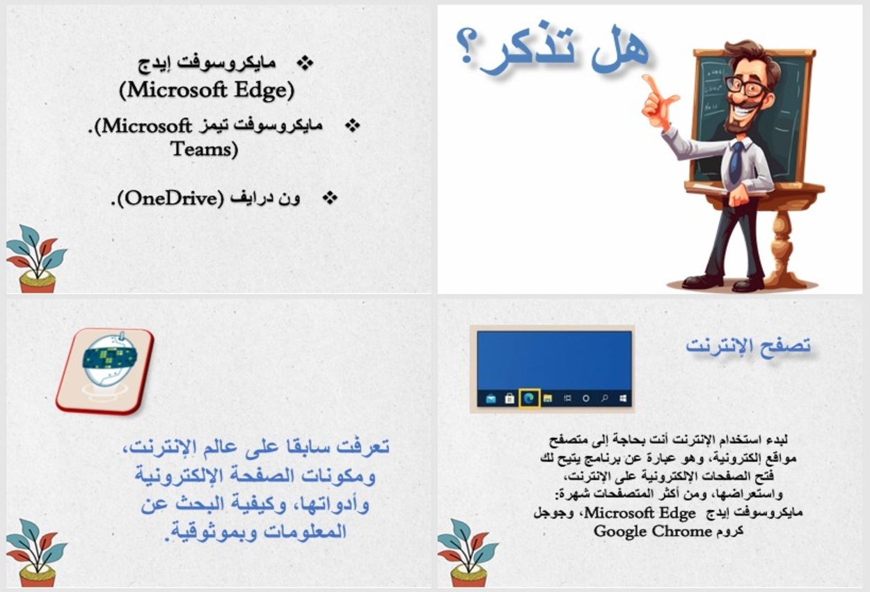 خطة التعليم الأسبوعية المادة مهارات رقمية صف خامس ابتدائي التربية الفكرية