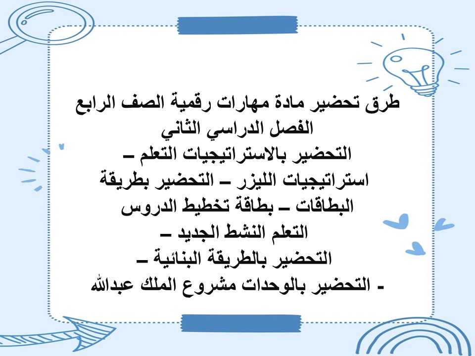 بوربوينت مادة مهارات رقمية الصف الرابع الفصل الدراسي الثاني