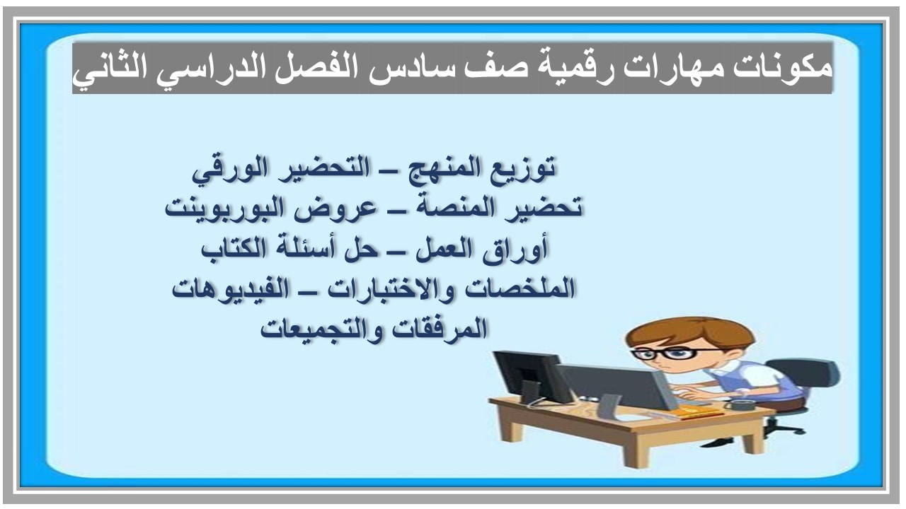 بوربوينت مهارات رقمية صف سادس الفصل الدراسي الثاني 