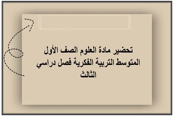 تحضير مادة العلوم الصف الأول المتوسط التربية الفكرية فصل دراسي الثالث