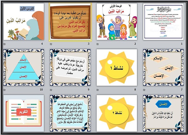 مهارات لمادة الدراسات الاسلامية الصف الثالث الابتدائي فصل دراسي أول