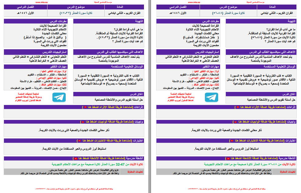 مواد تحفيظ القرآن