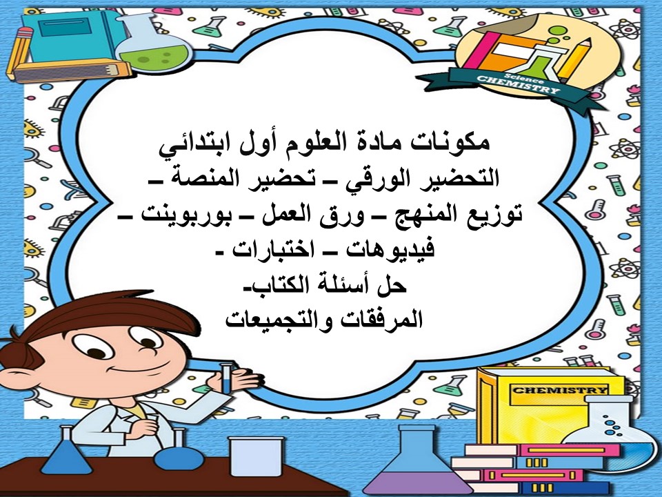 خريطة نواتج التعلم لمادة العلوم أول ابتدائي