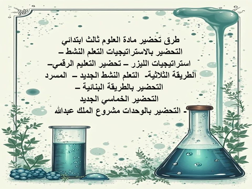 خريطة نواتج التعلم لمادة العلوم ثالث ابتدائي