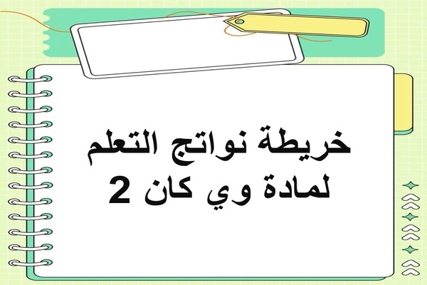 خريطة نواتج التعلم لمادة وي كان 2