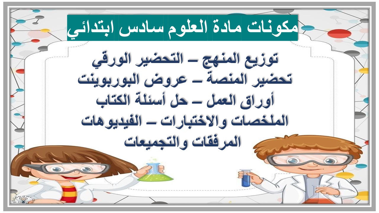 خريطة نواتج التعلم مادة العلوم سادس ابتدائي