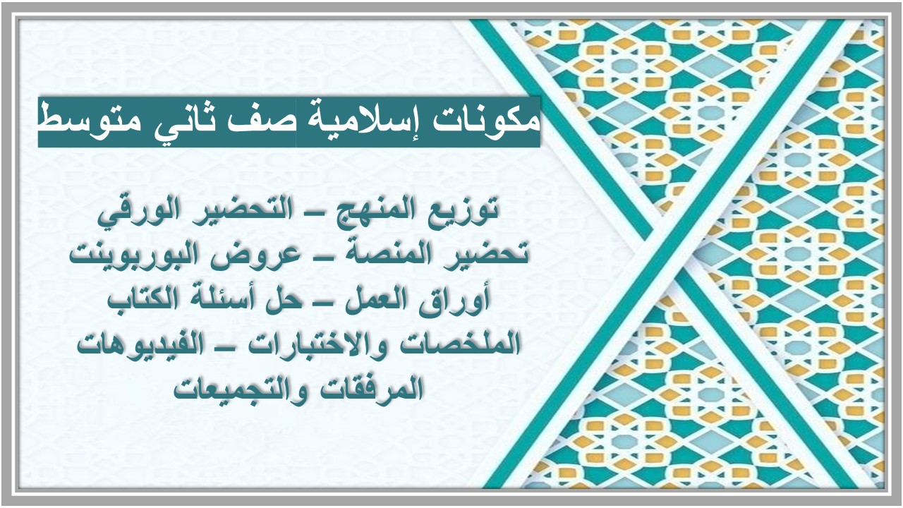 خريطة نواتج التعلم إسلامية صف ثاني متوسط 