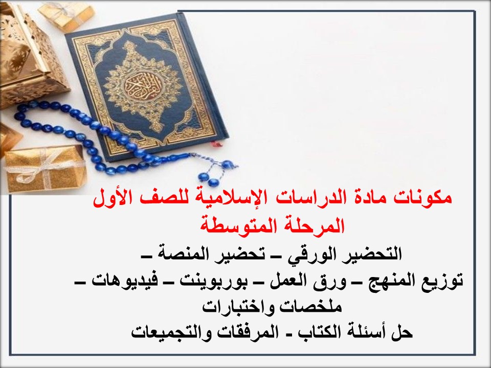 خريطة نواتج التعلم إسلامية للصف الأول المرحلة المتوسطة