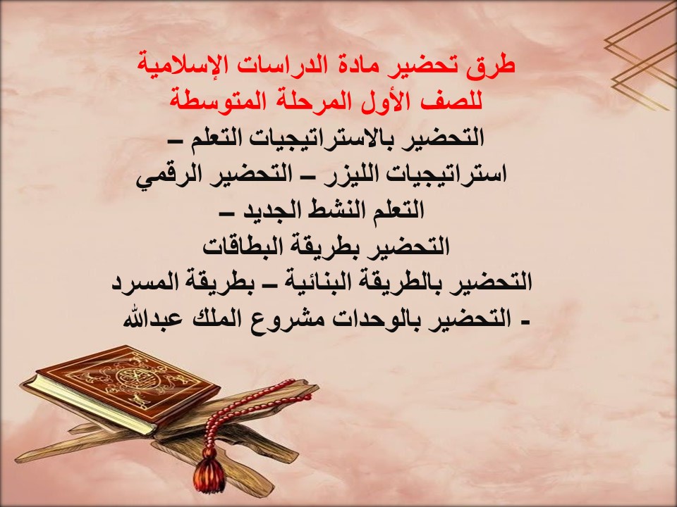 خريطة نواتج التعلم إسلامية للصف الأول المرحلة المتوسطة