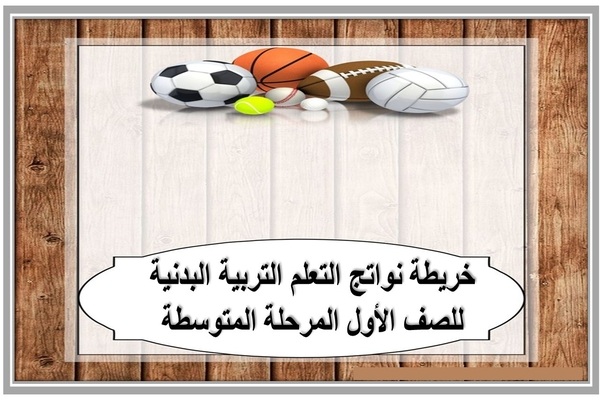 خريطة نواتج التعلم التربية البدنية للصف الأول المرحلة المتوسطة