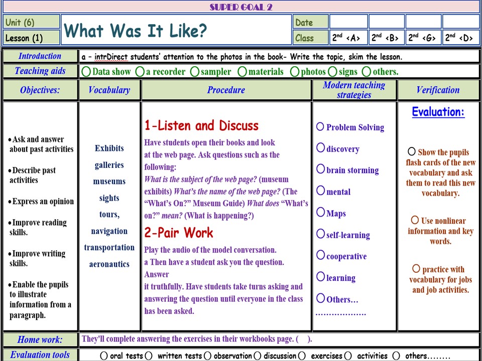 خريطة نواتج التعلم سوبر جول لصف ثاني متوسط