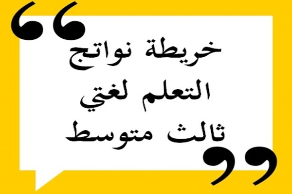 خريطة نواتج التعلم لغتي ثالث متوسط